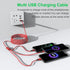 Multi 3 in 1 Extra Long USB Cable, 3M/10Ft Nylon Braided Type C/Micro USB/iPhone Lightning for Android/Tablets