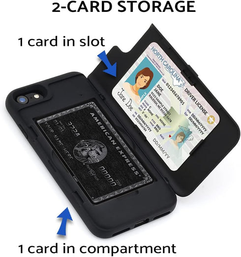 TORU CX PRO Wallet Case for iPhone SE 2022 / SE 2020 / iPhone 8 / iPhone 7 - Shockproof Heavy Duty Cover