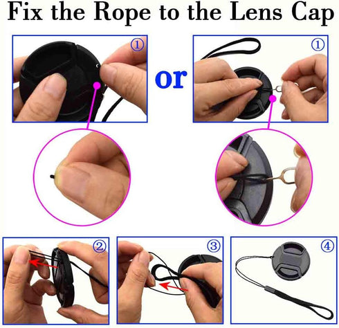 40.5mm Snap-on Lens Cap Cover with Keeper for Sony E-Mount 16-50mm Lens, ULBTER Lens Cap & Cover Leash -2 Pack