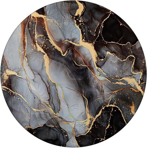 Black and White Faux Marble with Gold Accent PopSockets Standard PopGrip