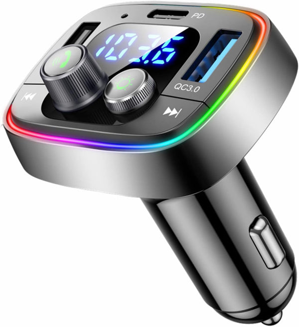 LIHAN USB C Bluetooth Adapter for Car, AUX Wireless FM Radio Transmitter, Handsfree Calling & Audio Receiver
