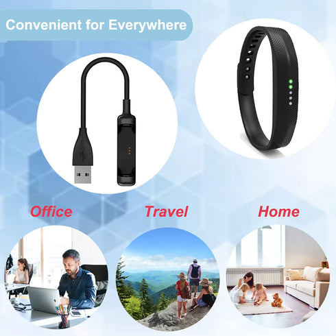 Fitbit Flex 2 Charger Cable (2Pack, 30cm/1ft) - USB Charging Cable for Fitbit Flex 2 (Black, 2Pack)
