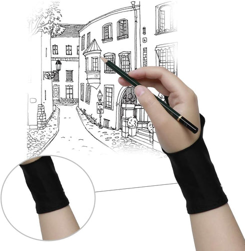 GAOMON Two Finger Glove for Drawing Tablet, Oil Painting and Sketch Creation, Free Size for Left and Right Hand