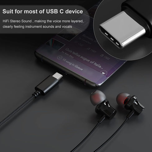 ACAGET USB C Earbuds, Magnetic Type C Earphone for iPhone 15 Pro Max, Samsung S24/S23 Plus, Noise Cancelling