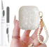 Olytop Cute Glitter Airpods 2/1 Gen Case with Cleaner Pen, Shell Pattern Cover with Luxury Pearl Keychain - Colorful