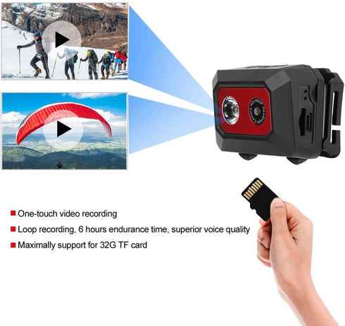 Sonew 1080P Sports Camera, Head-Mounted Action Video Camcorder DVR Recorder (Red)