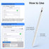 Stylus Pen for iPad (2018-2023) - USB-C Fast Charging, Palm Rejection, Compatible with Multiple iPad Models