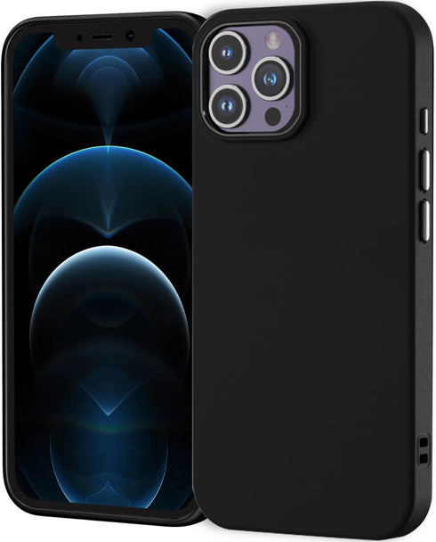 TENOC Phone Case Compatible with iPhone 12 & iPhone 12 Pro, Black Anti-Fingerprint Protective Bumper Matte Cover for