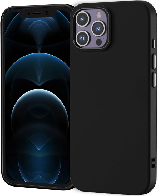TENOC Phone Case Compatible with iPhone 12 & iPhone 12 Pro, Black Anti-Fingerprint Protective Bumper Matte Cover for