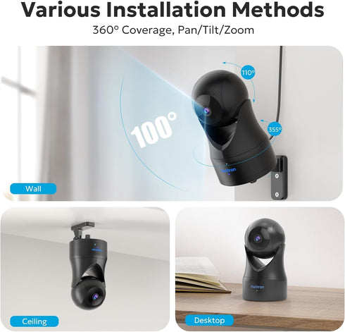 owltron Indoor Security Camera 5MP, 360 Camera for Home Security with Motion Detection, 2.4G/5GHz WiFi and 2-Way Audio