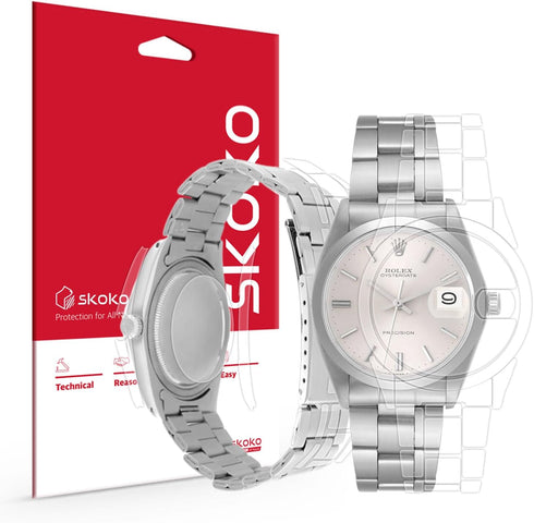 skoko Full Package TPU Skin Body Protective Film for Rolex Oyster Date Ref. 6694, Vintage Wristwatch, Transparent