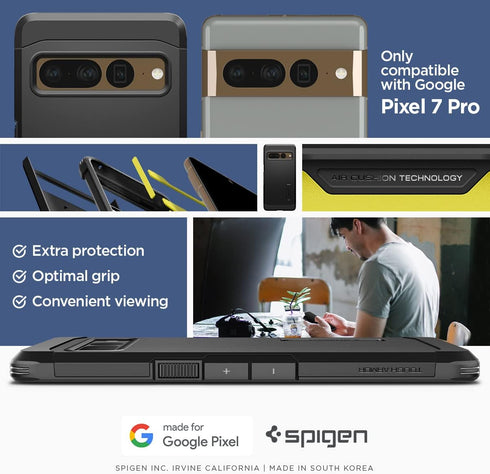 Spigen Tough Armor Case Compatible with Google Pixel 7 Pro - Black