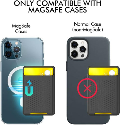AHASTYLE MagSafe Wallet for iPhone 15/14/13/12/Pro Max/Pro/Plus/Mini, RFID Magnetic Card Holder (Black)