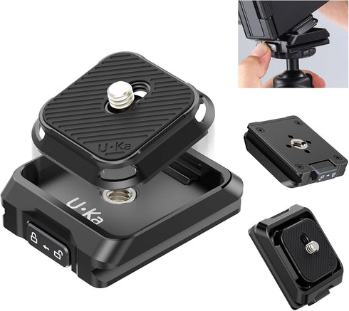 ULANZI UKA01 Quick Release Plate Kit, Arcac/F38 Interface Camera Mount with 1/4" to 3/8" Screw Thread Adapter