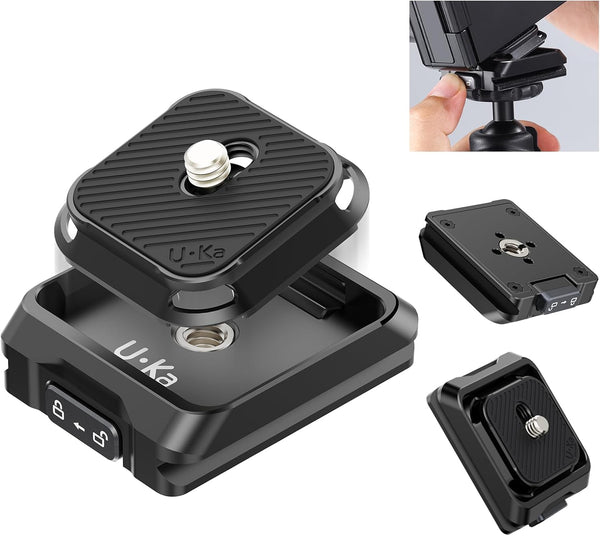 ULANZI UKA01 Quick Release Plate Kit, Arcac/F38 Interface Camera Mount with 1/4" to 3/8" Screw Thread Adapter