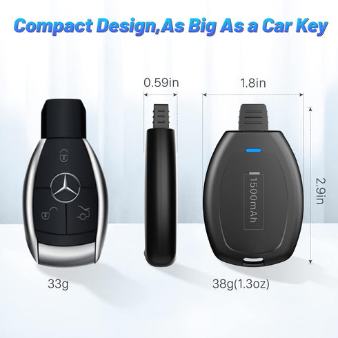 Mini Keychain Portable Charger for iPhone, (2024 Upgraded) Power Emergency Pod, Wireless Keychain Phone Charger Emergency Power Quick Small External Mobile Battery Pack
