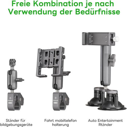 FANAUE Double Socket Arm for B Size 1" Ball Components, Compatible with RAM Mounts, Long Arm