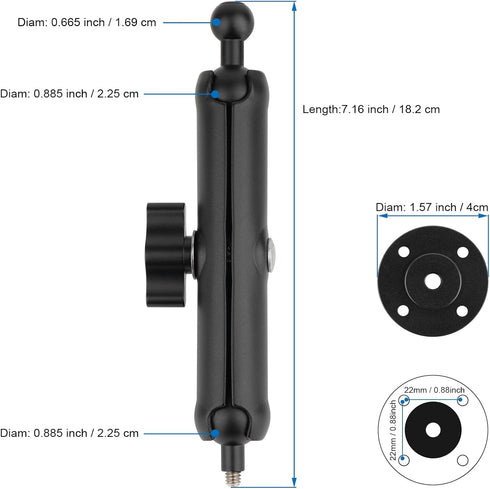 Wall Mount Phone Holder for Truck/Car/Boat/Desk, Compatible with 3.5~7.5 inch iPhone/Nexus/HTC/LG/Huawei, 360°