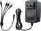 ZOSI 12V 2A 100V-240V US AC to DC Power Supply Adapter & 4-Way Splitter Cable for CCTV Home Security Camera