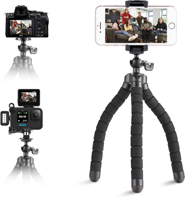 Cellphone Tripod, Mini Tripod Holder, Portable Travel Camera Mobile Phone Mount, Flexible Octopus Tripod Stand for