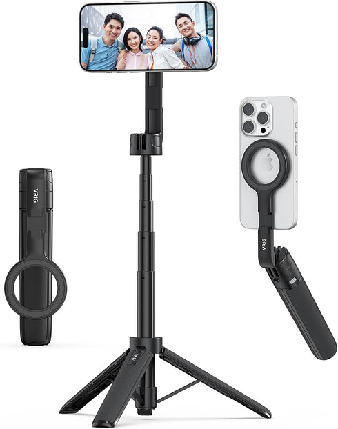 VRIG TP-27 Magnetic Pocket Selfie Stick Tripod for iPhone, 21" Extendable Phone Tripod