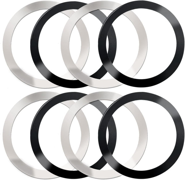 8 Pack Universal Metal Rings Sticker for Magsafe Magnetic Wireless Charger, 2 Colors, Compatible with 15 14 13 12 Pro
