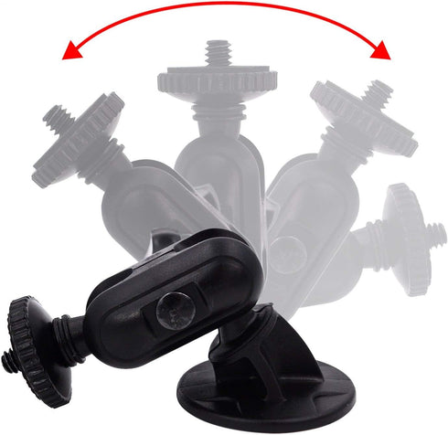 CH01C 1/4" Thread Camera Mount Holder Mini Adhesive 16mm Base - Dash Cam Permanent Tripod Windshield/DashBoard Mount Holder Fit Sony/Ricoh/HP/GoPro/Oculus(M4 M6 Screw Join Ball Included)