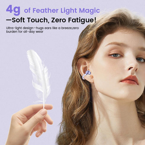 Jacuate 5.4, 60H Clip on Earbuds,Open Ear Earbuds Wireless Bluetooth Lightweight Open Ear Headphones with Mic