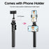 ULANZI MT-70 63" 2 360 Extendable Tripod, Selfie Stick Vlog Tripod Stand with Phone Clips as Teleprompter, Rotate