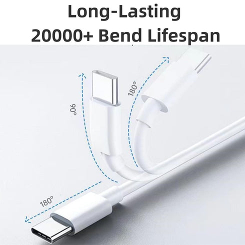 C to C Cable Fast Charging, 15 ft USB C Cable (2 Pack), 60W(3A) 480Mbps Compatible with iPhone 15/15 Pro/15 Plus/15 Pro