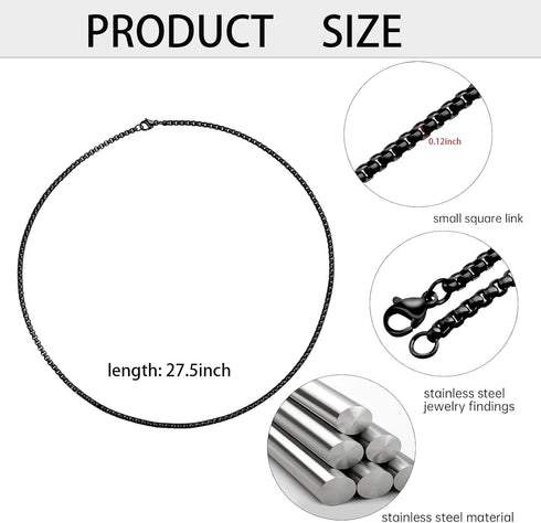 yothchose Box Chain Comaptible with PLAUD NotePin Necklace Neck Strap, Neck Chain for PLAUD NotePin AI Voice Recorder
