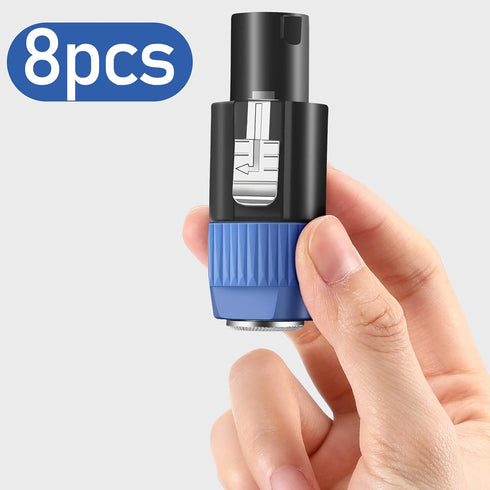 8 Pack NL4FC Speaker to 1/4 Adapter, Male to 1/4 inch TS Female Converter, 1/4 inch Female to NL4FC Male Connectors