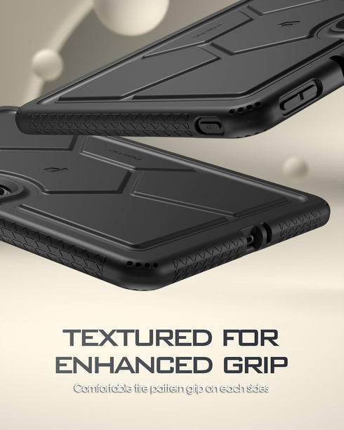 Poetic TurtleSkin Case for OnePlus Pad 2, 12.1 inch (2024), Heavy Duty Shockproof Rugged Silicone Cover, Black
