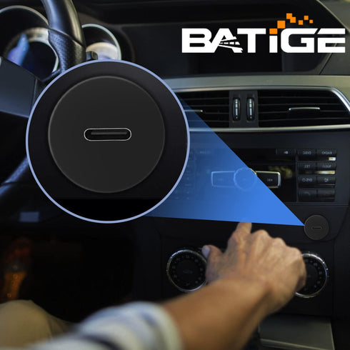 BATIGE Small USB 3.0 Male to Type C 3.0 Female Car Flush Mount Cable, 3ft Panel Mount Extension for Car Truck