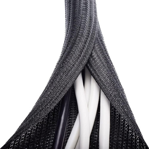 ZhiYo 20ft - 1/2 inch Cable Sleeve, Cord Wrap Wire Protector Tubing for Pets, PC Cable Management Sleeve - Black