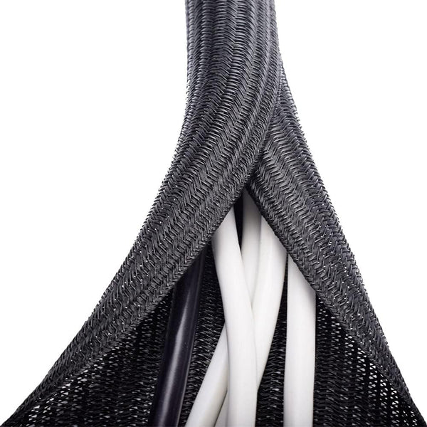 ZhiYo 20ft - 1/2 inch Cable Sleeve, Cord Wrap Wire Protector Tubing for Pets, PC Cable Management Sleeve - Black