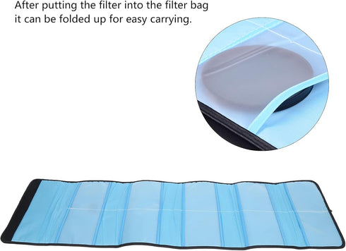 VBESTLIFE Camera Lens Filter Bag, Foldable Nylon Material with 10 Pockets for 37-82mm Circular Filters