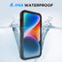 iPhone 14 Waterproof Case with Built-in Screen Protector, Heavy Duty Dustproof Shockproof Cover for 6.1" Black.
