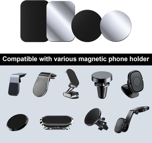 Generic 12-Pack 3 3 3 3 Metal Plates for Magnetic Phone Holders, Ultra-Thin Adhesive Backing Metal Plates for Car