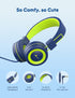 iClever Kids Headphones with Microphone, 85dB/94dB Volume Limited, Stereo 3.5mm Jack, Tangle-Free Wired Headphones for