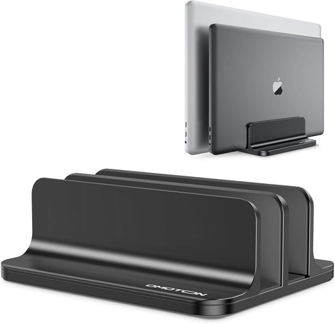 OMOTON Updated Dock Version Vertical Laptop Stand - Adjustable Holder for Up to 17.3 inch Devices (Black)