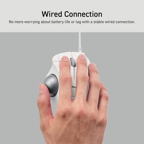 ELECOM Ergonomic Trackball IST Wired USB-A Connection, Super Smooth Tracking, 36mm Ball, Compatible with Windows/Mac