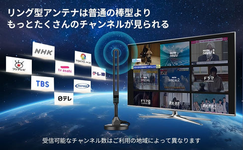 Misswowo Indoor & Outdoor TV Antenna for Smart TV, Latest Ring-Shaped Design Receive More Local Channels, Full Aluminum