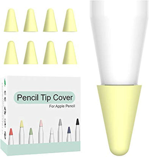 OneCut 8 Pcs Silicone Pencil Nib/Tip Protector Cap for Drawing Noiseless, Compatible for Apple Pencil 1st/2nd