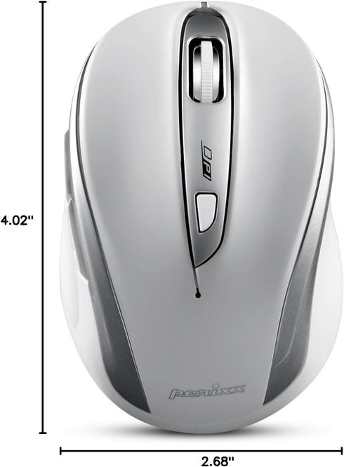 Perixx PERIMICE-721SW Wireless Ergonomic Mouse - 5 Button Optical Design, Silent Clicks, Compatible with Desktop and