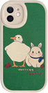 Casechics iPhone 14 Pro Case - Cute Kawaii Bunny Duck, Soft Shockproof PU Leather, Bumper & Camera Lens Protection