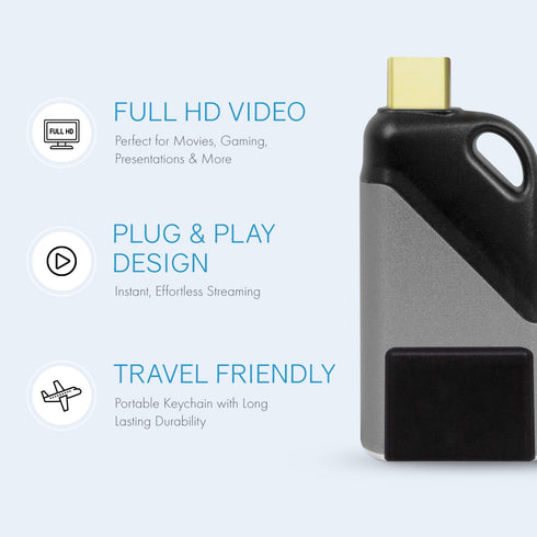 USB-C to VGA Adapter, USB Type C to VGA Travel Adapter, Compatible with MacBook Pro 2020, iPad Pro 2020, Black