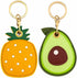 2 Pack 3in1 Cartoon Protective Case for Airtag - Samsung Galaxy SmartTag Cases, Tile Keychain (1 Avocado & 1 Pineapple)