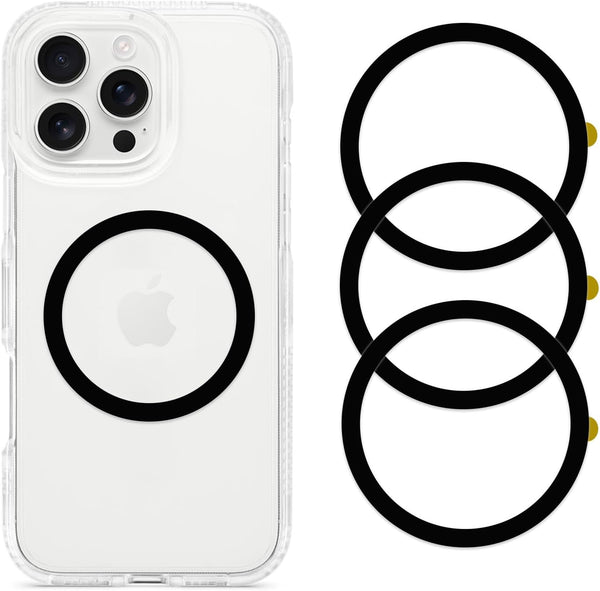 TYXK 3 Pack,Universal Metal Ring Sticker for Wireless Charger&Magsafe Sticker,Magnetic Ring for Phone