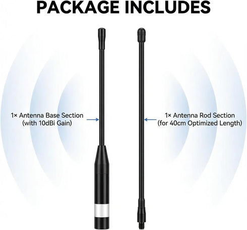 Meshnology 915MHz 10dBi 40cm V3 V4 32 (2PCS,Black) Meshtastic LoRa Antenna High Gain, Long Range SMA Male Omni Whip